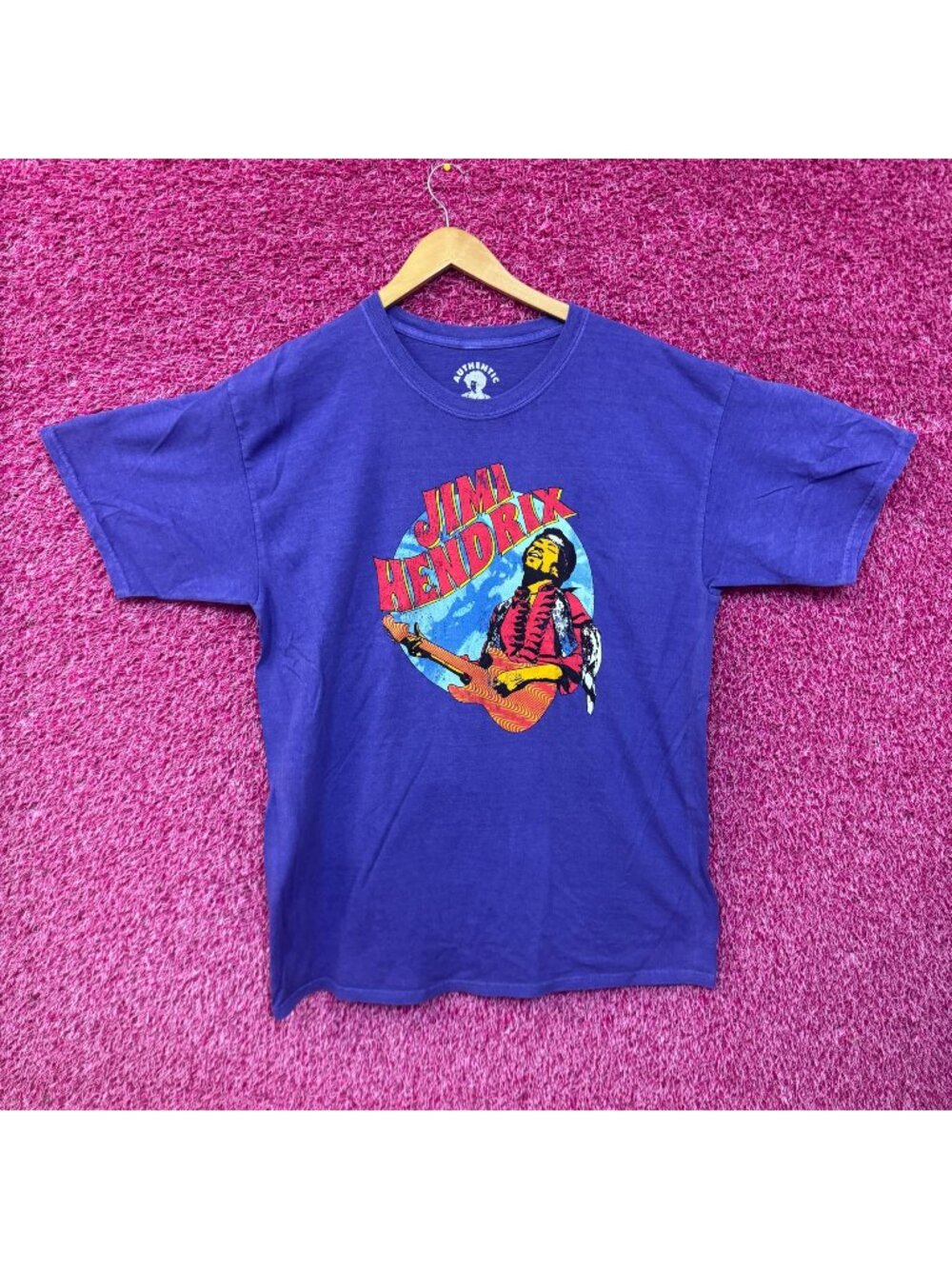 Jimi Hendrix Shredding at Woodstock Psychedelic Rock Tee XL